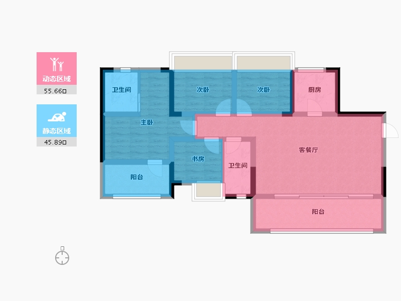 四川省-达州市-达州仁和公园国际-89.53-户型库-动静分区