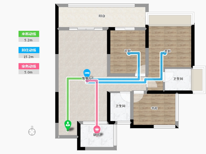 四川省-达州市-中迪·绥定府-84.63-户型库-动静线