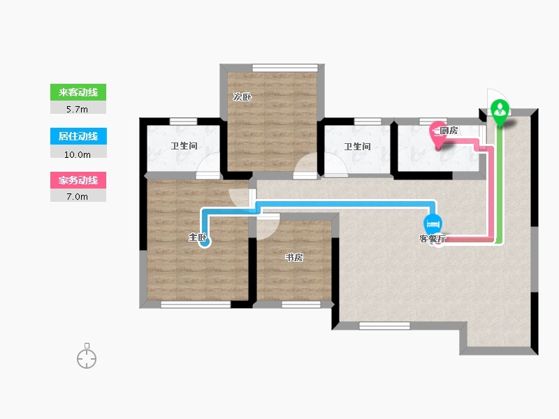 四川省-达州市-达州仁和公园国际-80.25-户型库-动静线