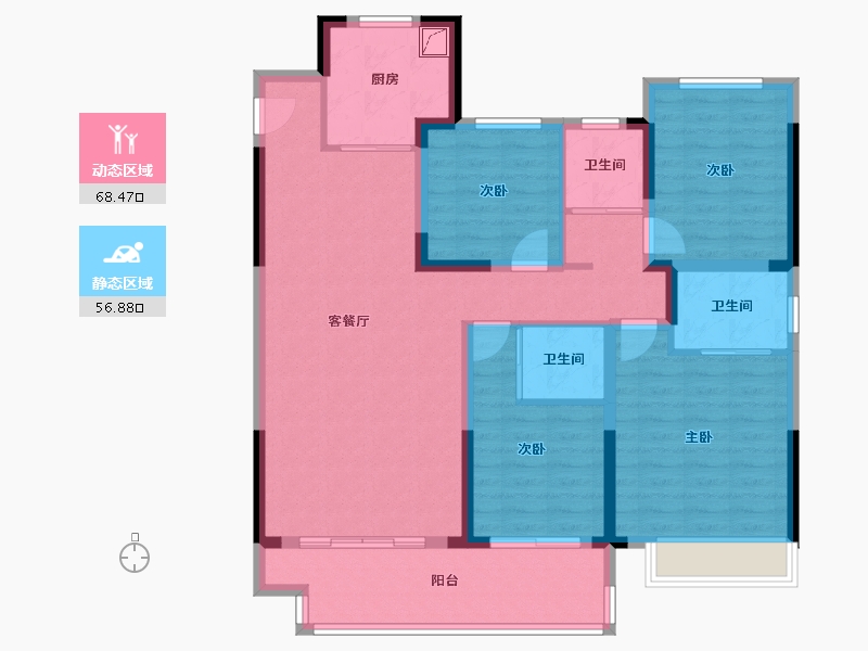 浙江省-湖州市-吴越豫园-112.00-户型库-动静分区