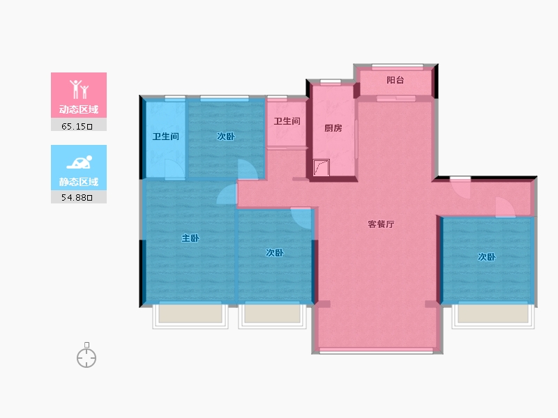 陕西省-汉中市-汉中碧桂园阅江府-121.00-户型库-动静分区