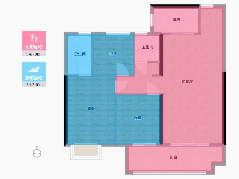 福建省-龙岩市-美伦·生态城-83.00-户型库-动静分区