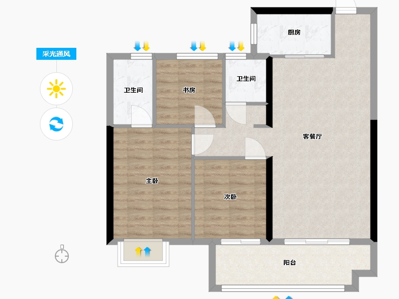 福建省-龙岩市-美伦·生态城-83.00-户型库-采光通风