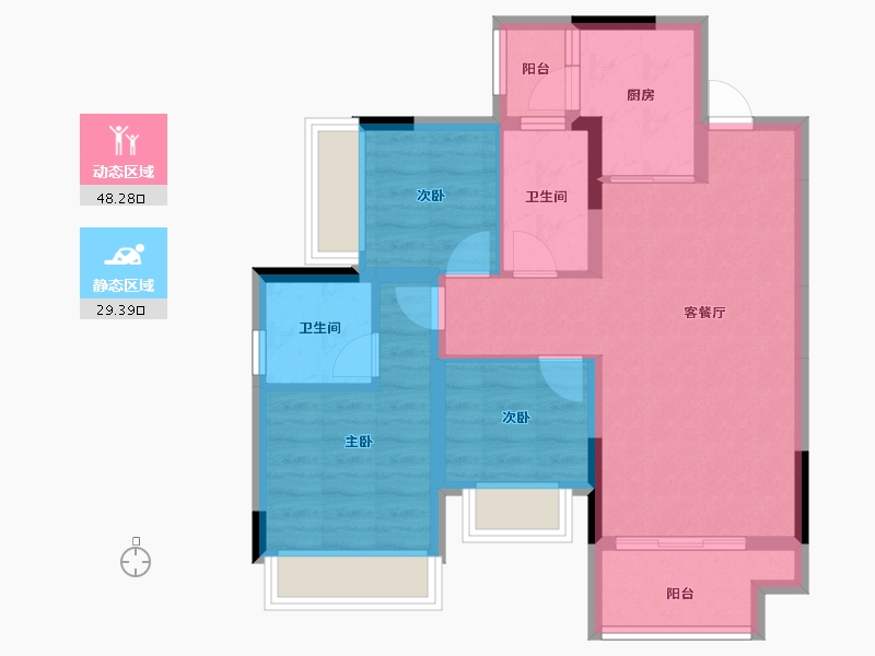 广西壮族自治区-桂林市-桂林融创文旅城-68.42-户型库-动静分区