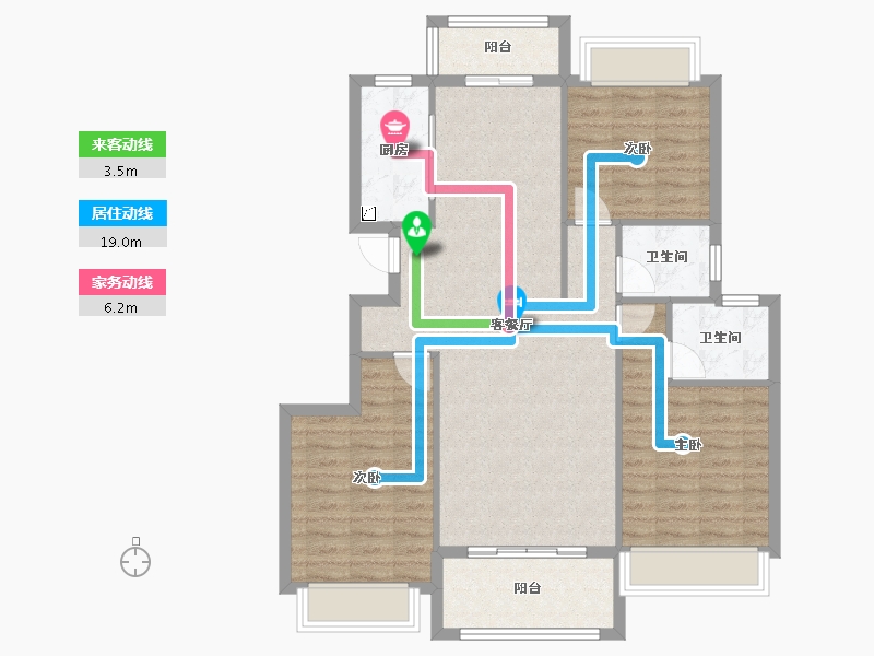 贵州省-遵义市-紫荆国际央玺-95.95-户型库-动静线