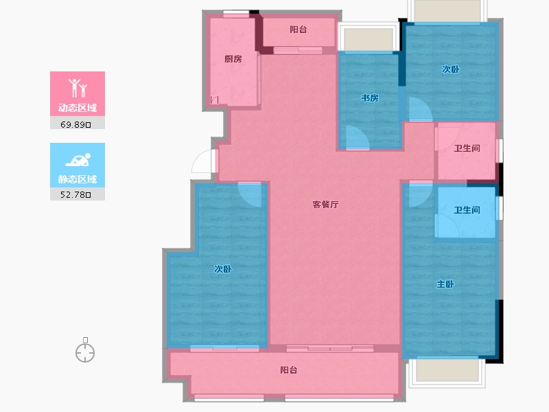 贵州省-遵义市-紫荆国际央玺-111.32-户型库-动静分区