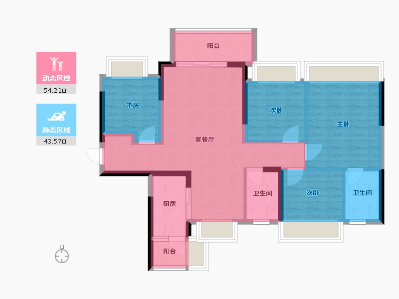 广东省-江门市-联合高峰汇-86.83-户型库-动静分区