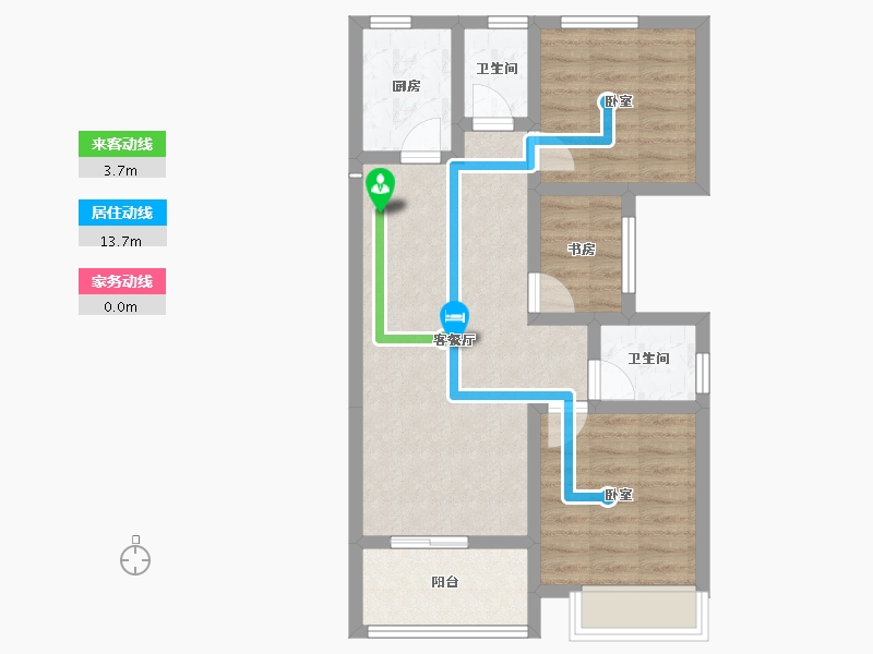 浙江省-湖州市-香溪丽舍丽园-65.78-户型库-动静线