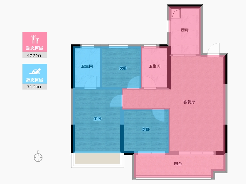 浙江省-湖州市-德信碧桂园浔宸府-72.00-户型库-动静分区