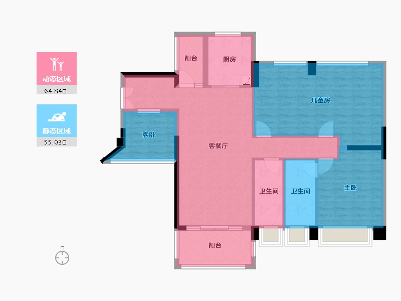 广东省-云浮市-​尚东世纪-107.98-户型库-动静分区