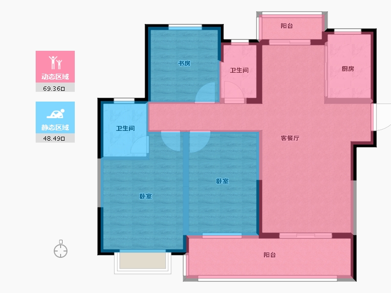 湖北省-宜昌市-建投樾山-105.82-户型库-动静分区