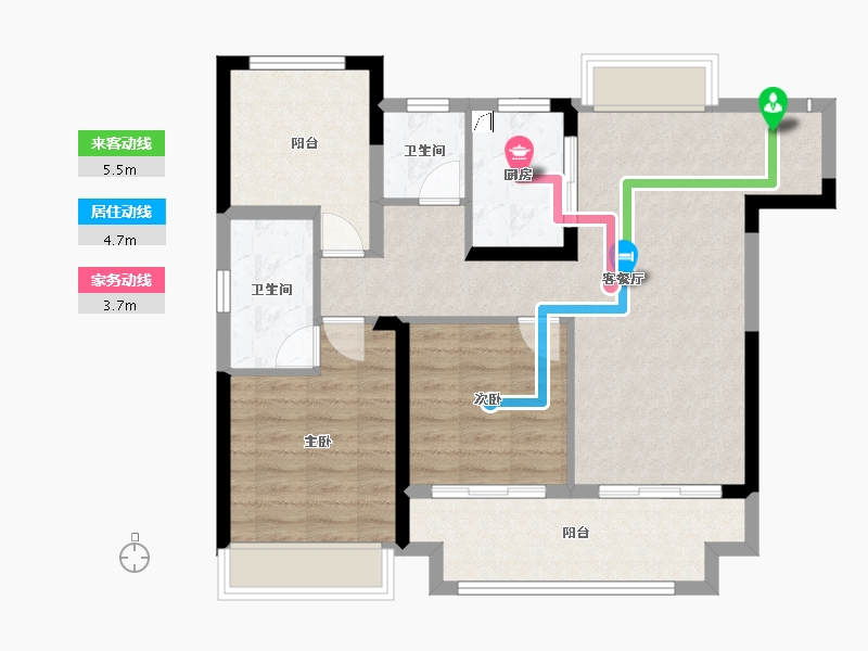 安徽省-滁州市-北京城房时代印-82.41-户型库-动静线