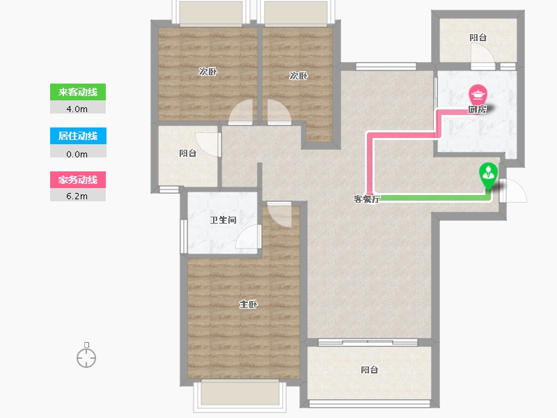 山东省-淄博市-淄博恒大林溪郡-104.49-户型库-动静线