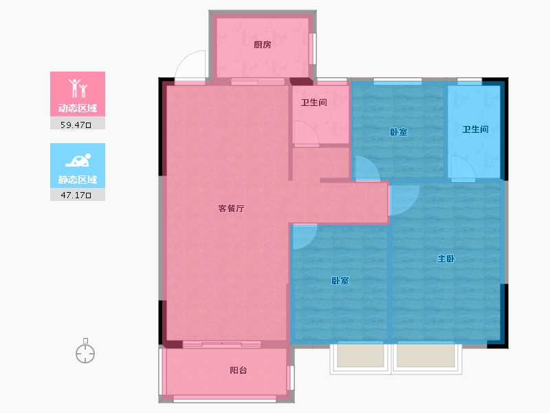 湖北省-宜昌市-映象江南-97.60-户型库-动静分区