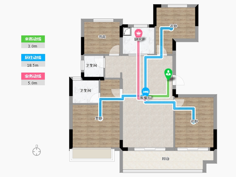 浙江省-湖州市-新南浔孔雀城都会江南-96.00-户型库-动静线