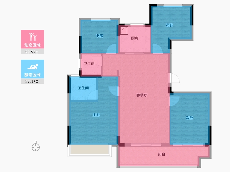 浙江省-湖州市-新南浔孔雀城都会江南-96.00-户型库-动静分区