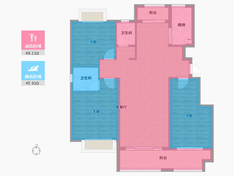 贵州省-遵义市-紫荆国际央玺-101.02-户型库-动静分区