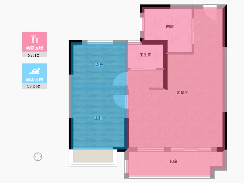 浙江省-湖州市-德信碧桂园浔宸府-64.00-户型库-动静分区