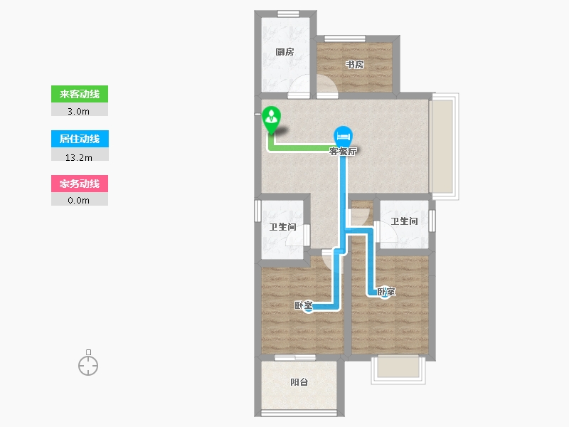 浙江省-湖州市-香溪丽舍丽园-67.67-户型库-动静线