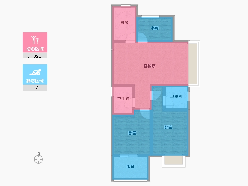 浙江省-湖州市-香溪丽舍丽园-67.67-户型库-动静分区