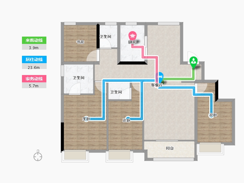 浙江省-湖州市-新城新都会-132.01-户型库-动静线