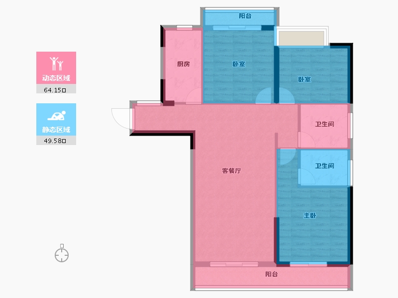 湖北省-十堰市-香山苑二期-103.10-户型库-动静分区