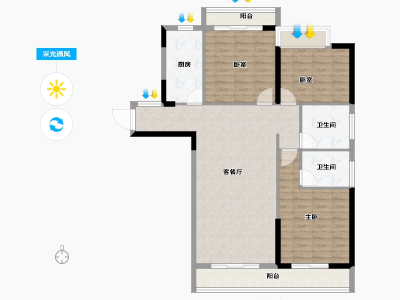 湖北省-十堰市-香山苑二期-103.10-户型库-采光通风