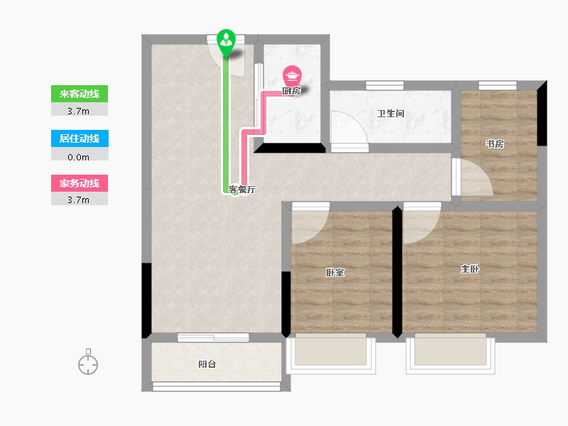 浙江省-湖州市-新城大都会-70.40-户型库-动静线