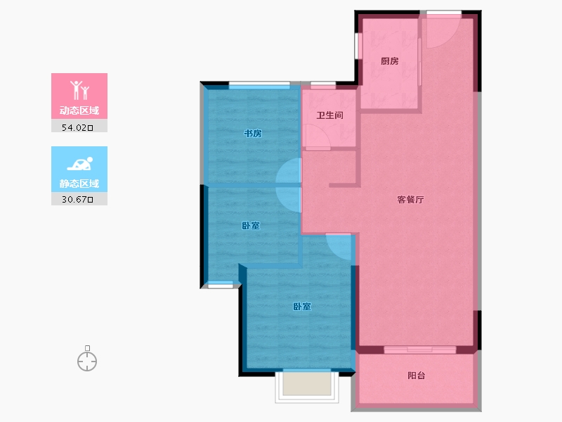 湖北省-宜昌市-建投樾山-76.55-户型库-动静分区