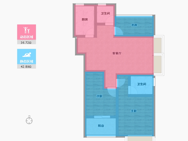 浙江省-湖州市-香溪丽舍丽园-69.25-户型库-动静分区