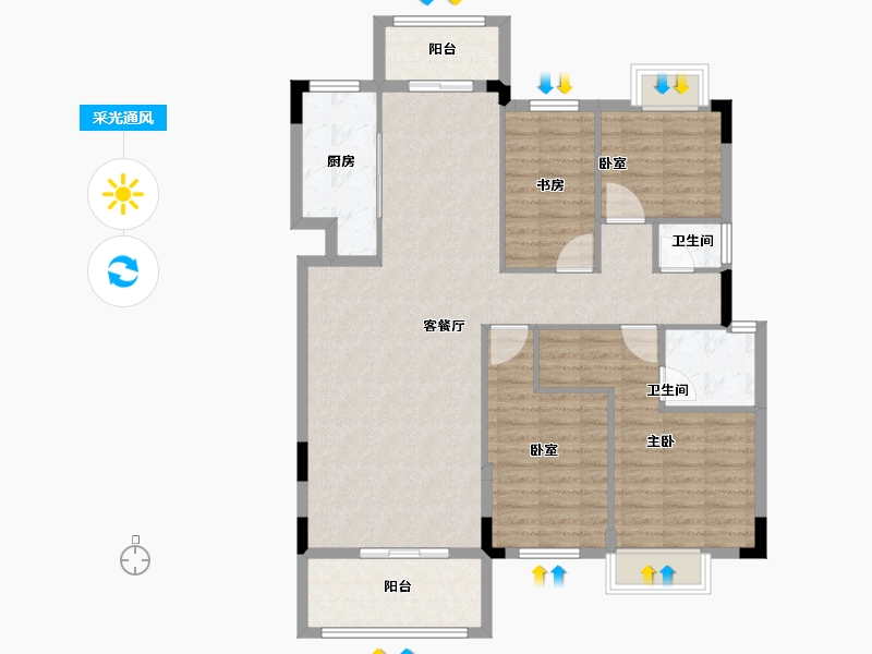 湖北省-宜昌市-映象江南-111.20-户型库-采光通风