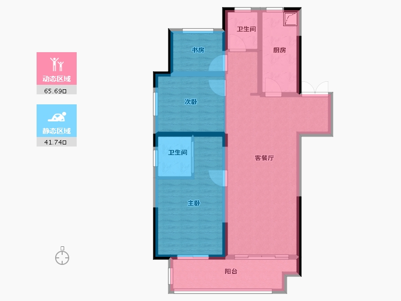 浙江省-湖州市-南浔吾悦广场-96.00-户型库-动静分区