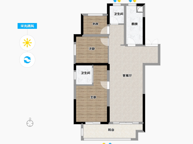 浙江省-湖州市-南浔吾悦广场-96.00-户型库-采光通风