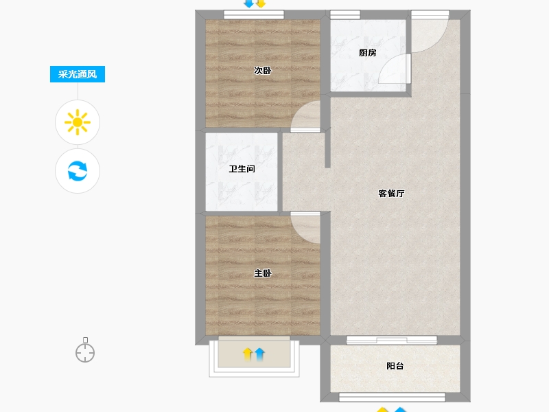 内蒙古自治区-鄂尔多斯市-胜达西悦城-58.88-户型库-采光通风