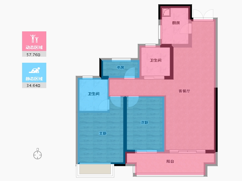 浙江省-湖州市-南浔吾悦广场-81.60-户型库-动静分区