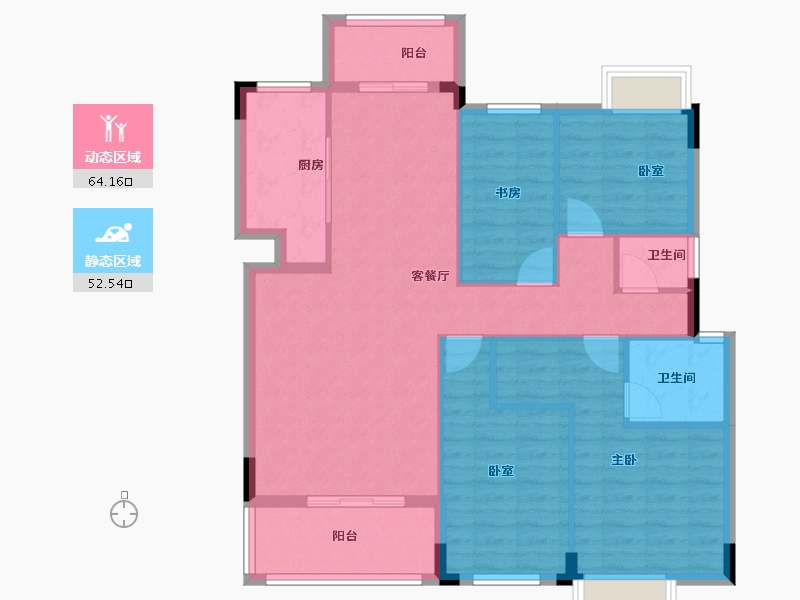 湖北省-宜昌市-映象江南-105.60-户型库-动静分区