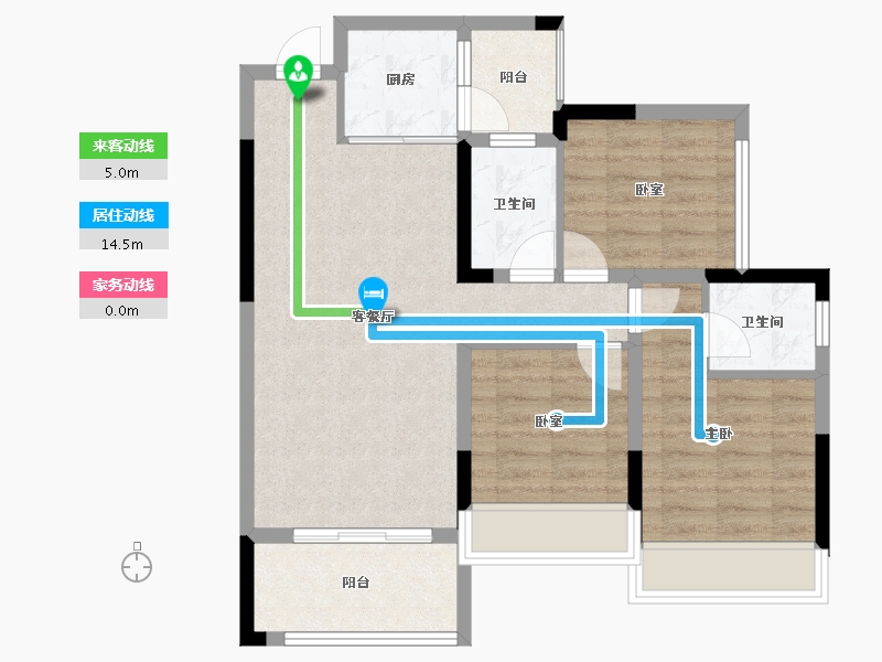 四川省-达州市-中迪·绥定府-75.30-户型库-动静线