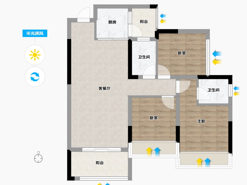 四川省-达州市-中迪·绥定府-75.30-户型库-采光通风