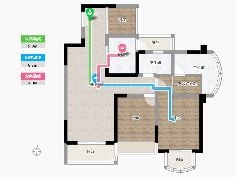 四川省-成都市-嘉合凤凰岛-86.42-户型库-动静线