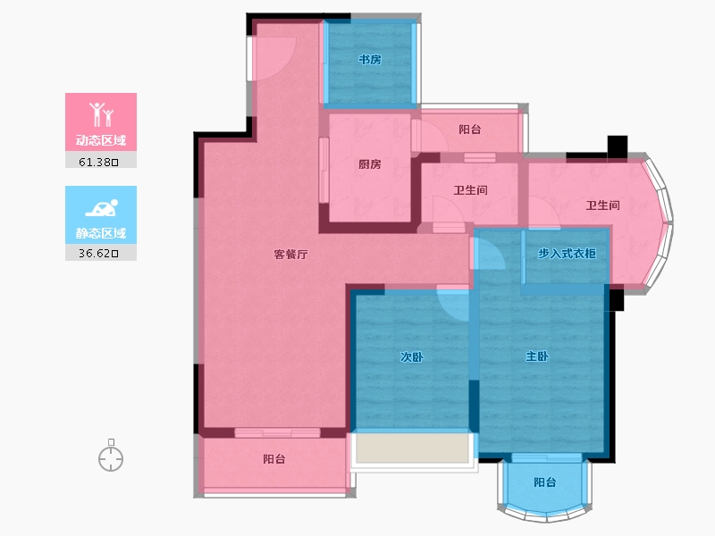 四川省-成都市-嘉合凤凰岛-86.42-户型库-动静分区