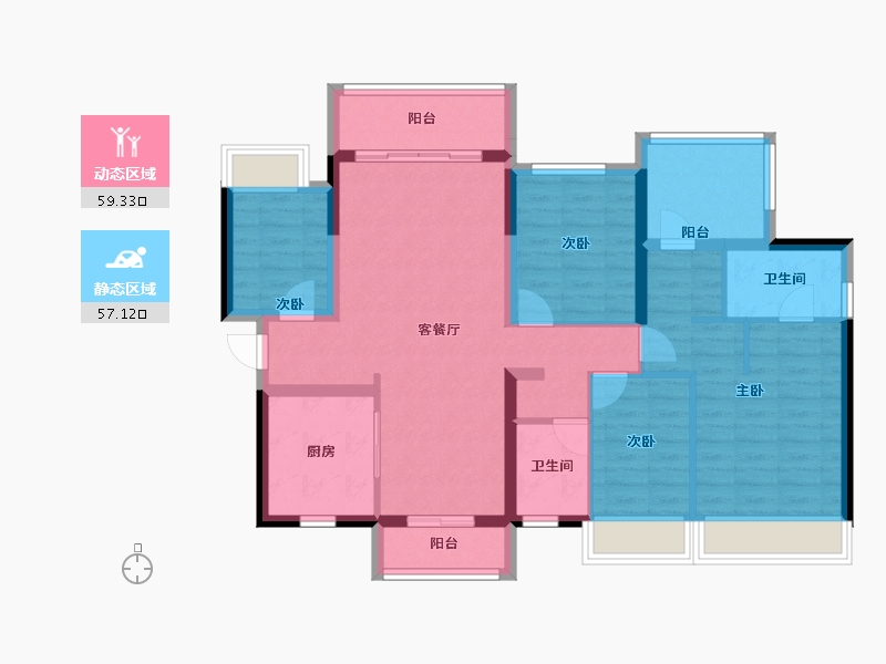 广西壮族自治区-柳州市-华润万象府-103.44-户型库-动静分区