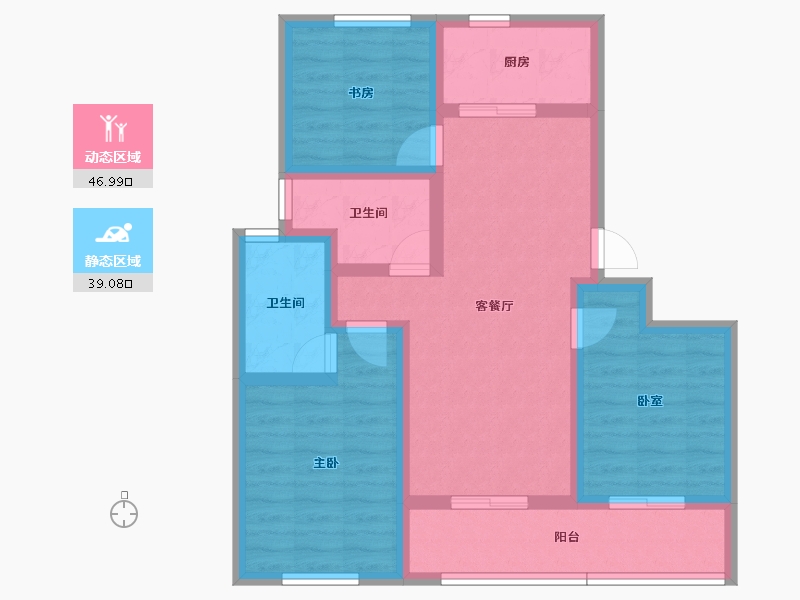 浙江省-湖州市-蓝城桂语兰庭-75.23-户型库-动静分区