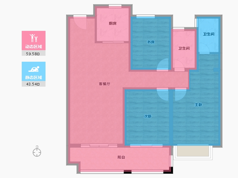 安徽省-滁州市-恒华名门一品-91.71-户型库-动静分区