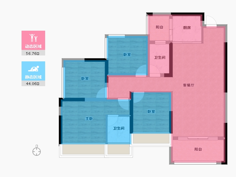 四川省-达州市-中迪·绥定府-89.07-户型库-动静分区