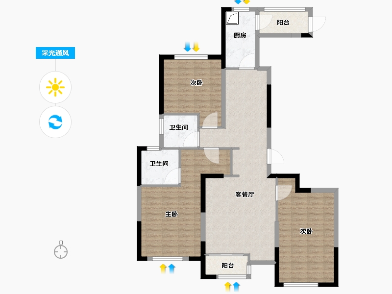 浙江省-湖州市-南浔城投頔塘府-108.80-户型库-采光通风