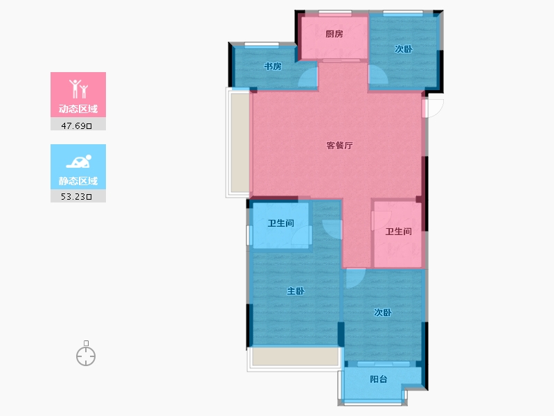 浙江省-湖州市-华纺湖誉府-91.20-户型库-动静分区