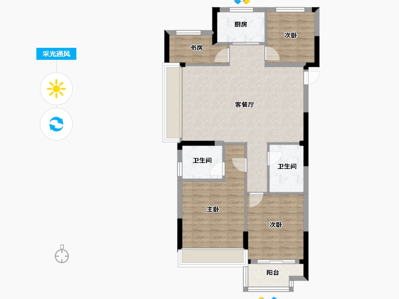 浙江省-湖州市-华纺湖誉府-91.20-户型库-采光通风