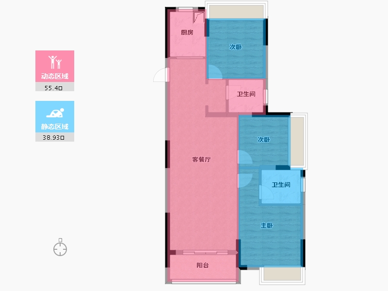 浙江省-湖州市-华纺湖誉府-84.80-户型库-动静分区