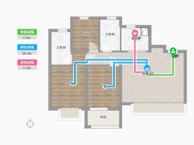 浙江省-台州市-万科城-77.00-户型库-动静线