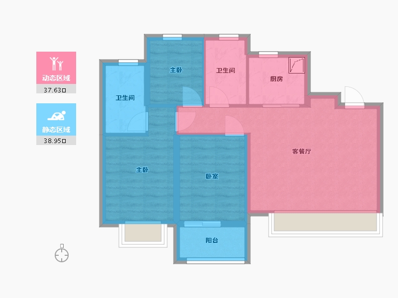 浙江省-台州市-万科城-77.00-户型库-动静分区